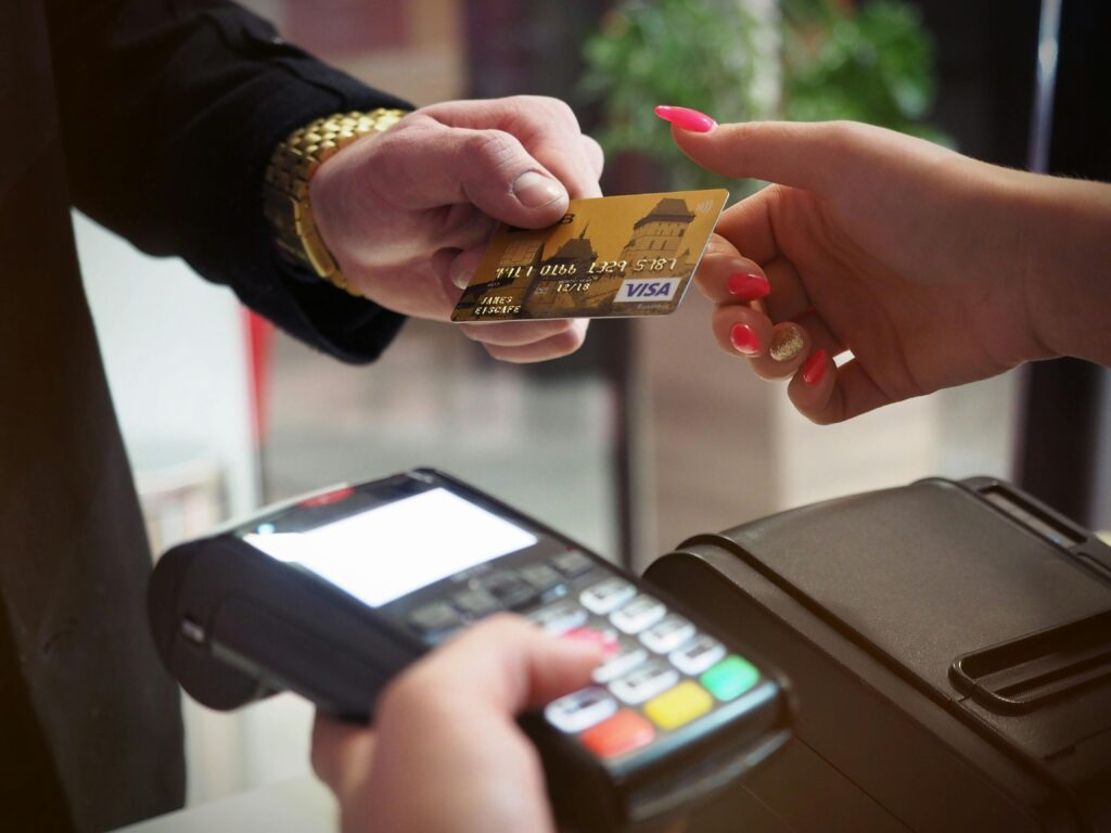 Black payment terminal